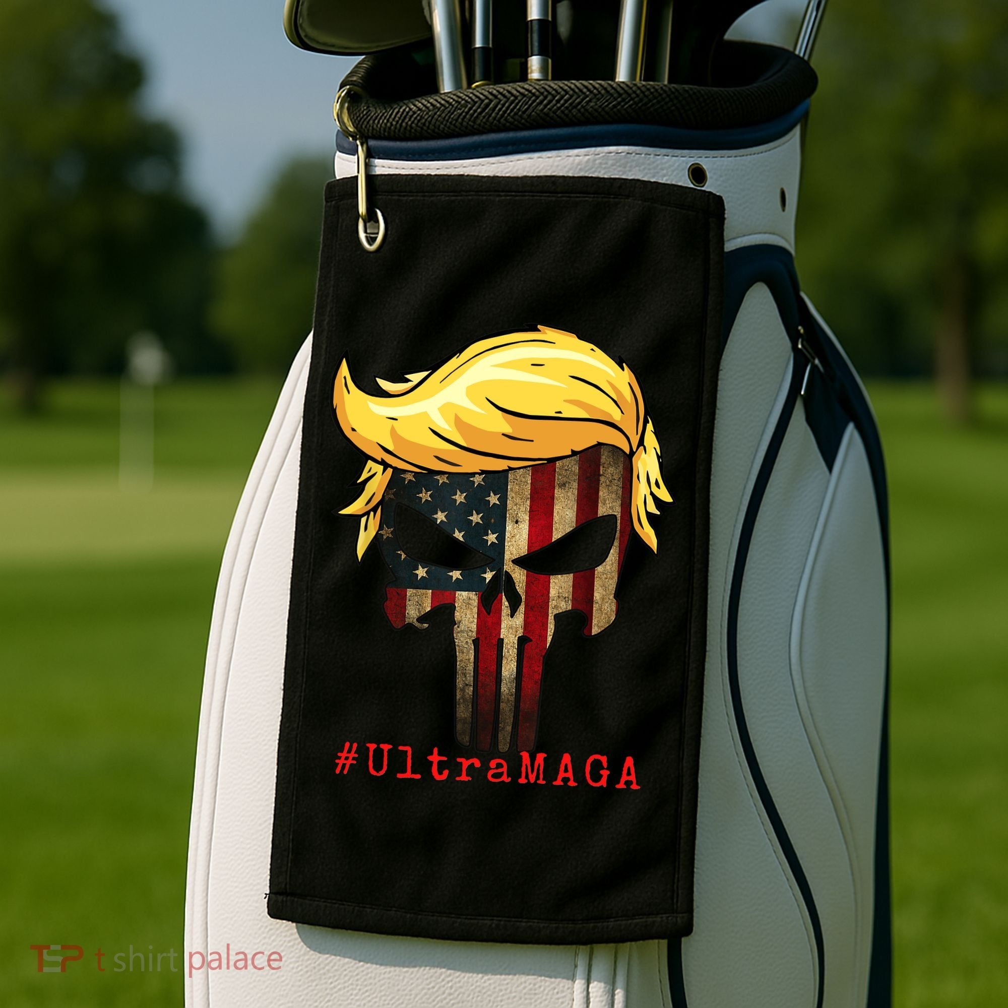 Ultra MAGA #UltraMAGA Punisher Trump Golf Towel