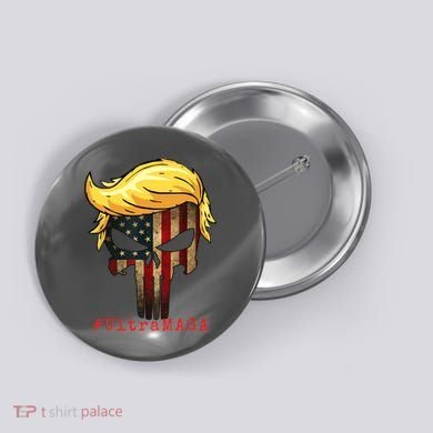 Ultra MAGA #UltraMAGA Punisher Trump Button