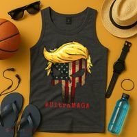 Ultra MAGA #UltraMAGA Punisher Trump Tank Top thumb 4