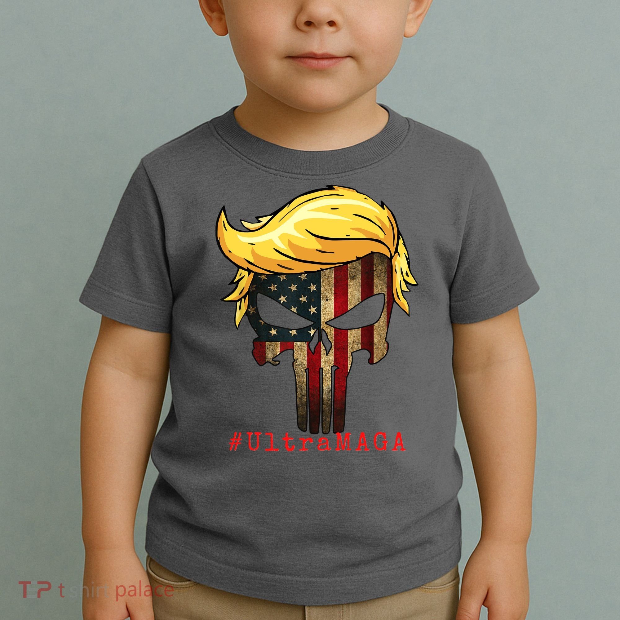 Ultra MAGA #UltraMAGA Punisher Trump Toddler T-Shirt