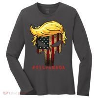 Ultra MAGA #UltraMAGA Punisher Trump Women's Long Sleeve Shirt thumb 0