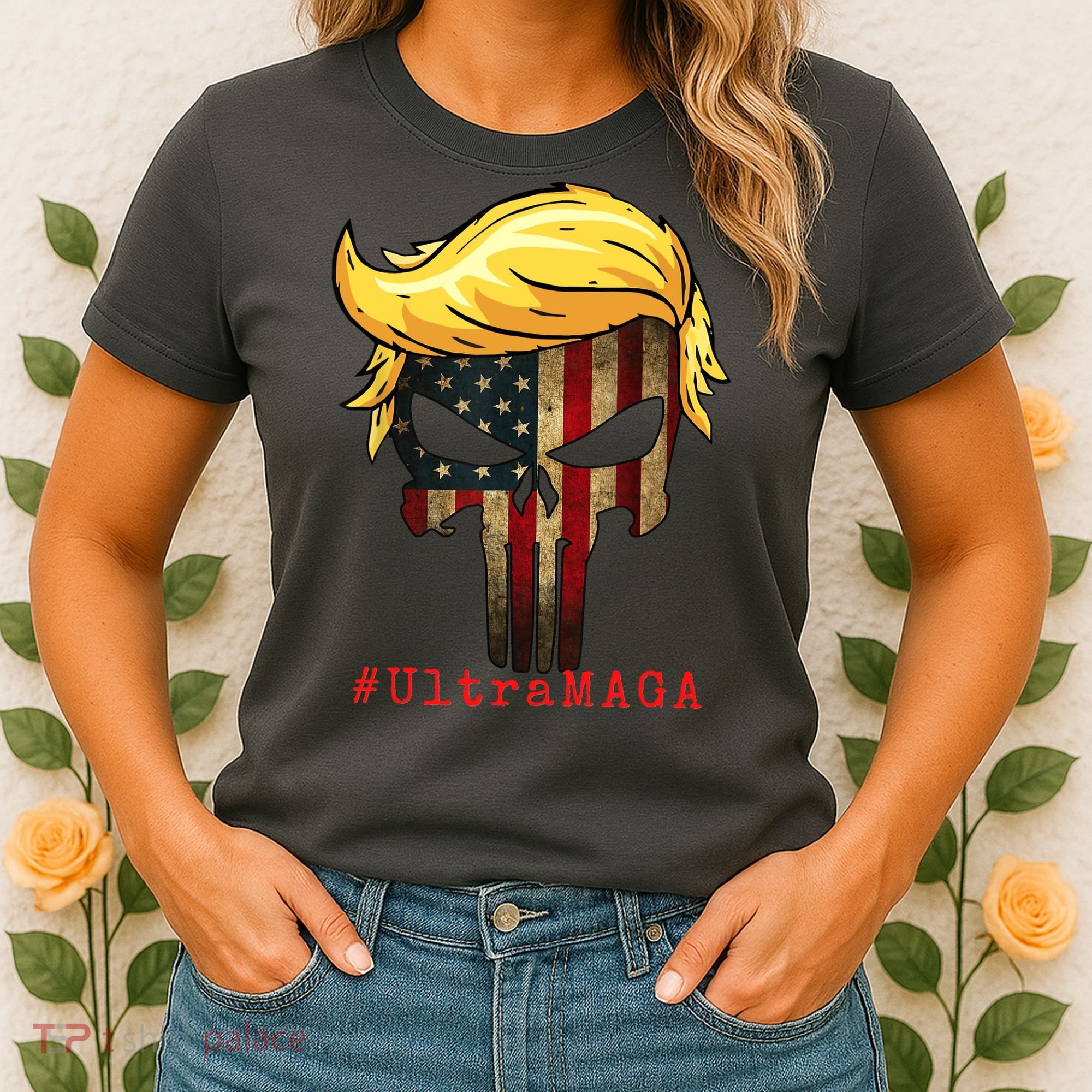 Ultra MAGA #UltraMAGA Punisher Trump Women's T-Shirt