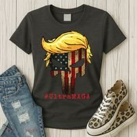 Ultra MAGA #UltraMAGA Punisher Trump Women's T-Shirt thumb 3