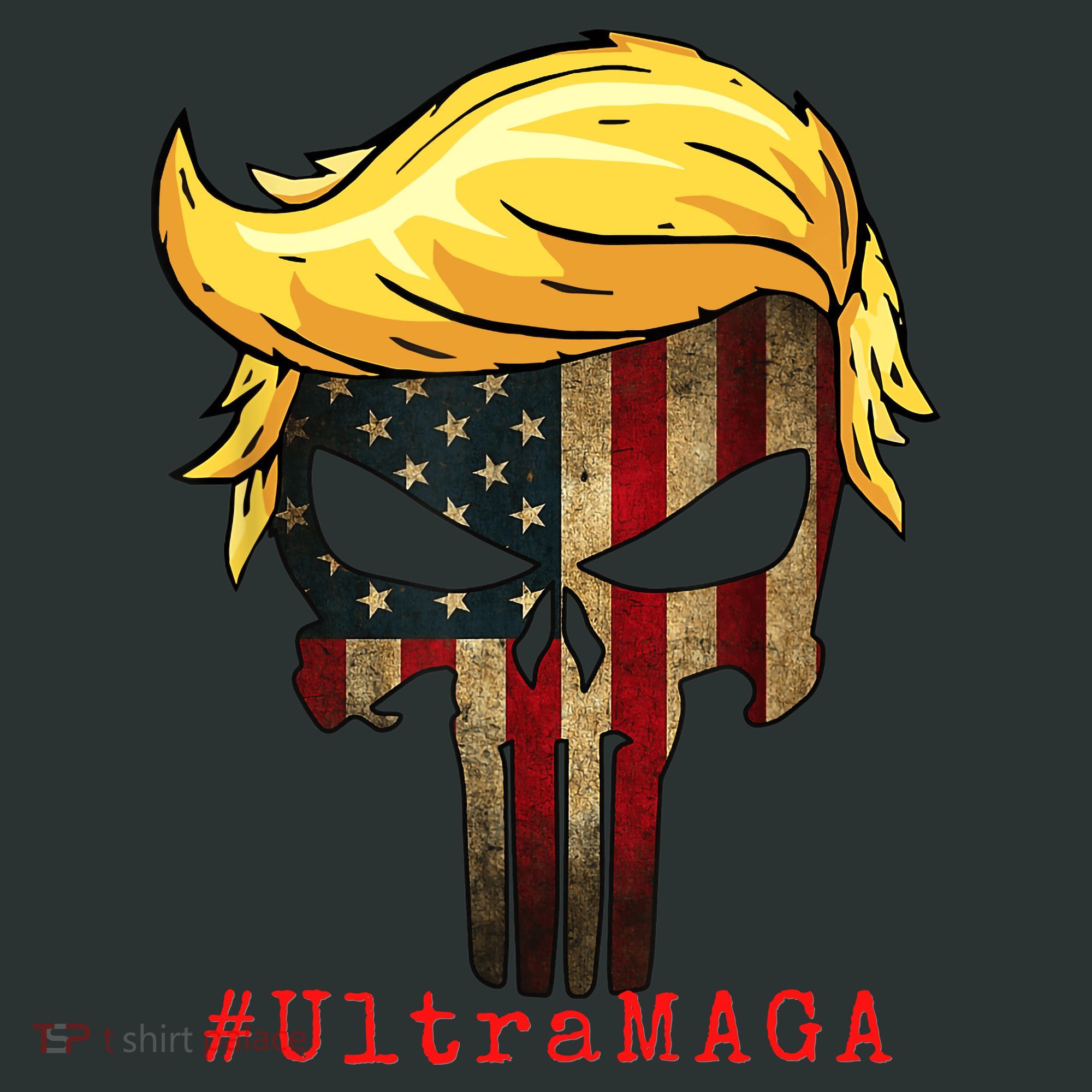 Ultra MAGA #UltraMAGA Punisher Trump Kids Hoodie