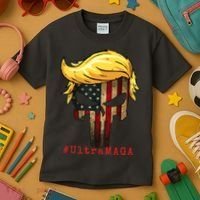 Ultra MAGA #UltraMAGA Punisher Trump Kids T-Shirt thumb 3