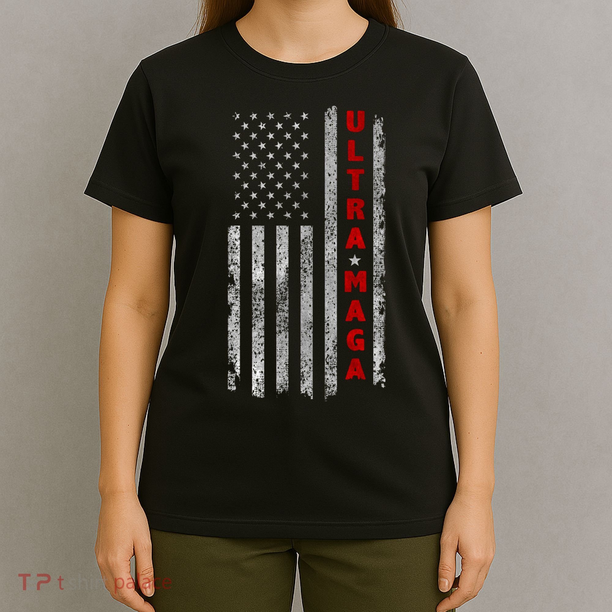 Ultra Maga US Flag American Patriotic Trump Supporter T-Shirt