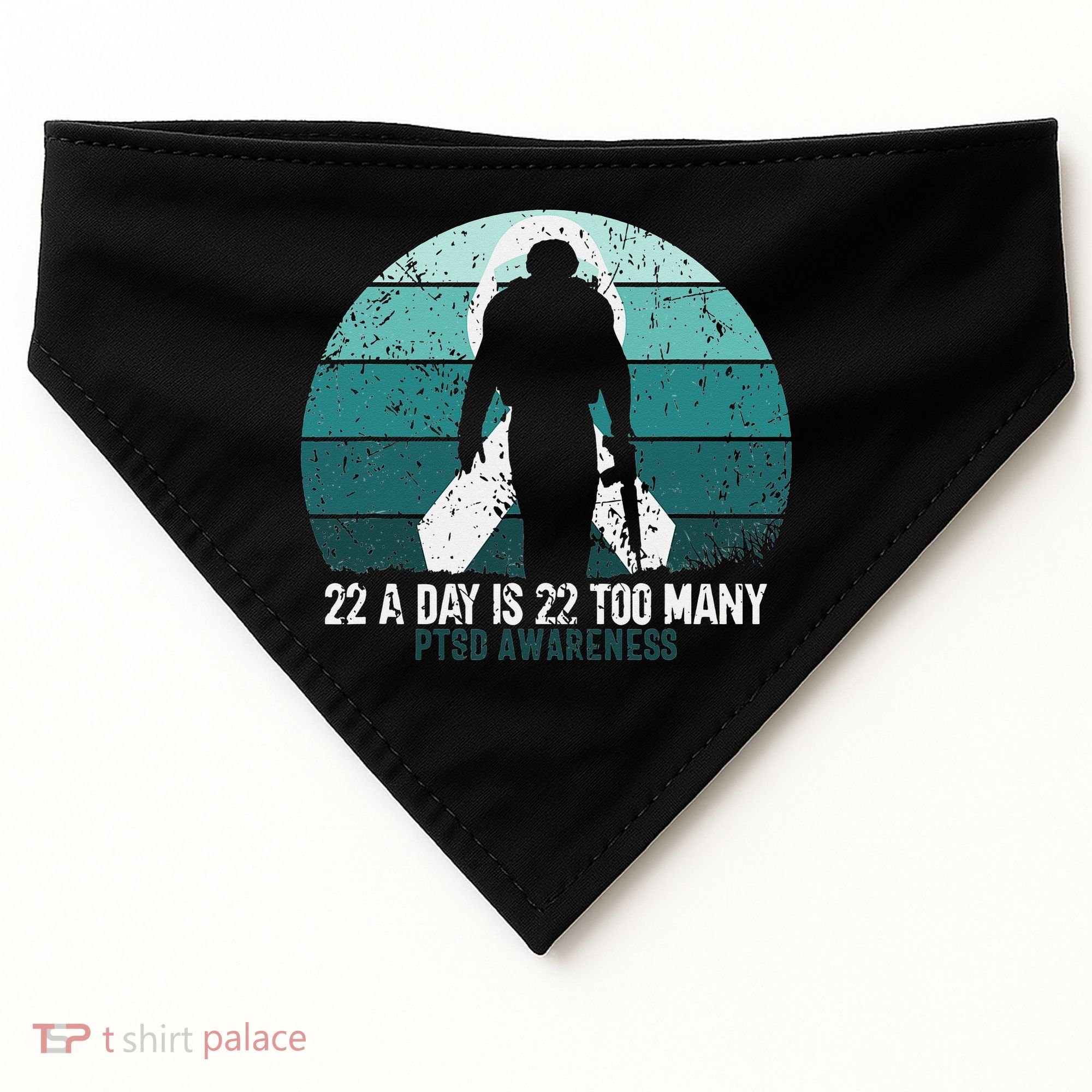 US Military Veterans Suicide Awareness PTSD Awareness USA-Made Doggie Bandana