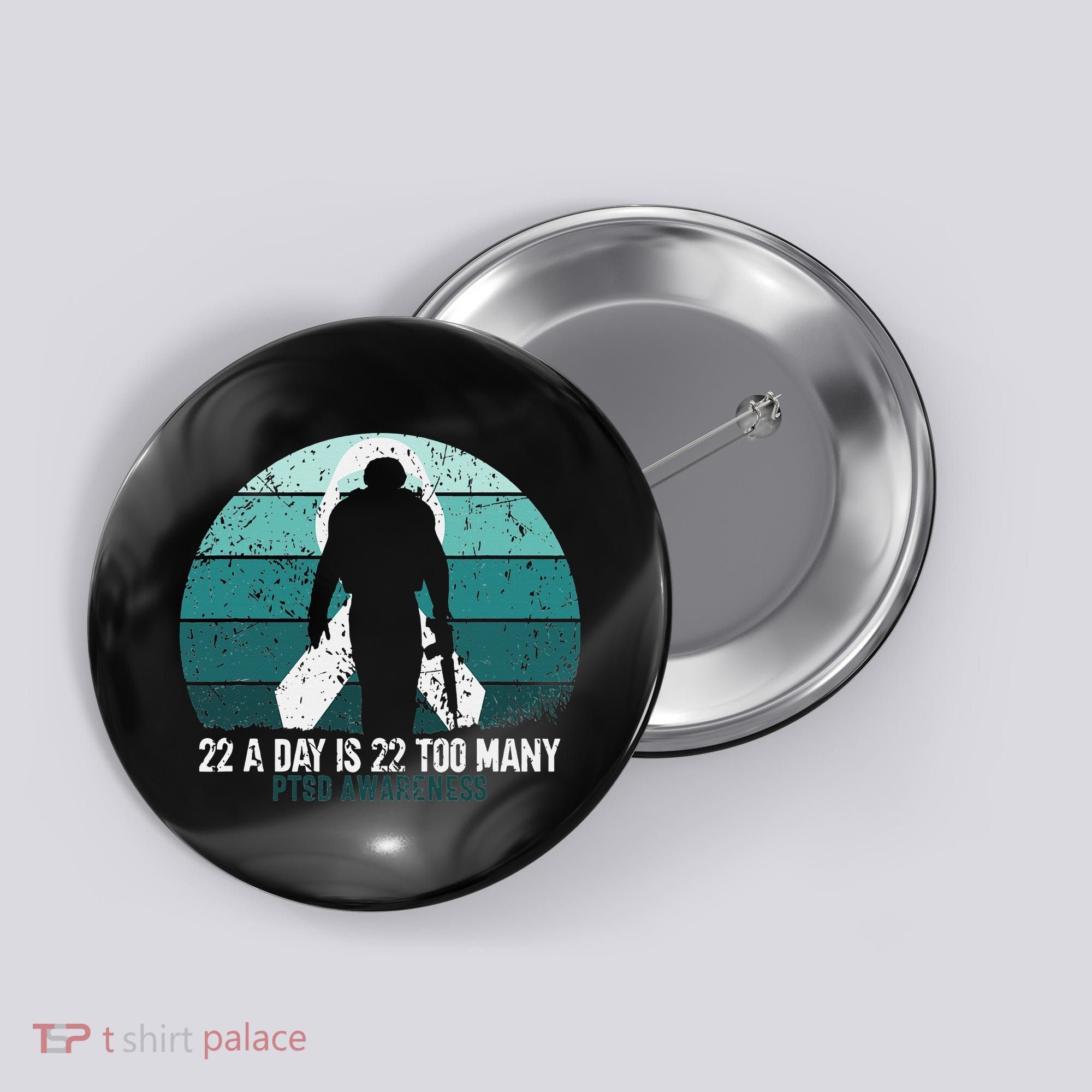 US Military Veterans Suicide Awareness PTSD Awareness Button