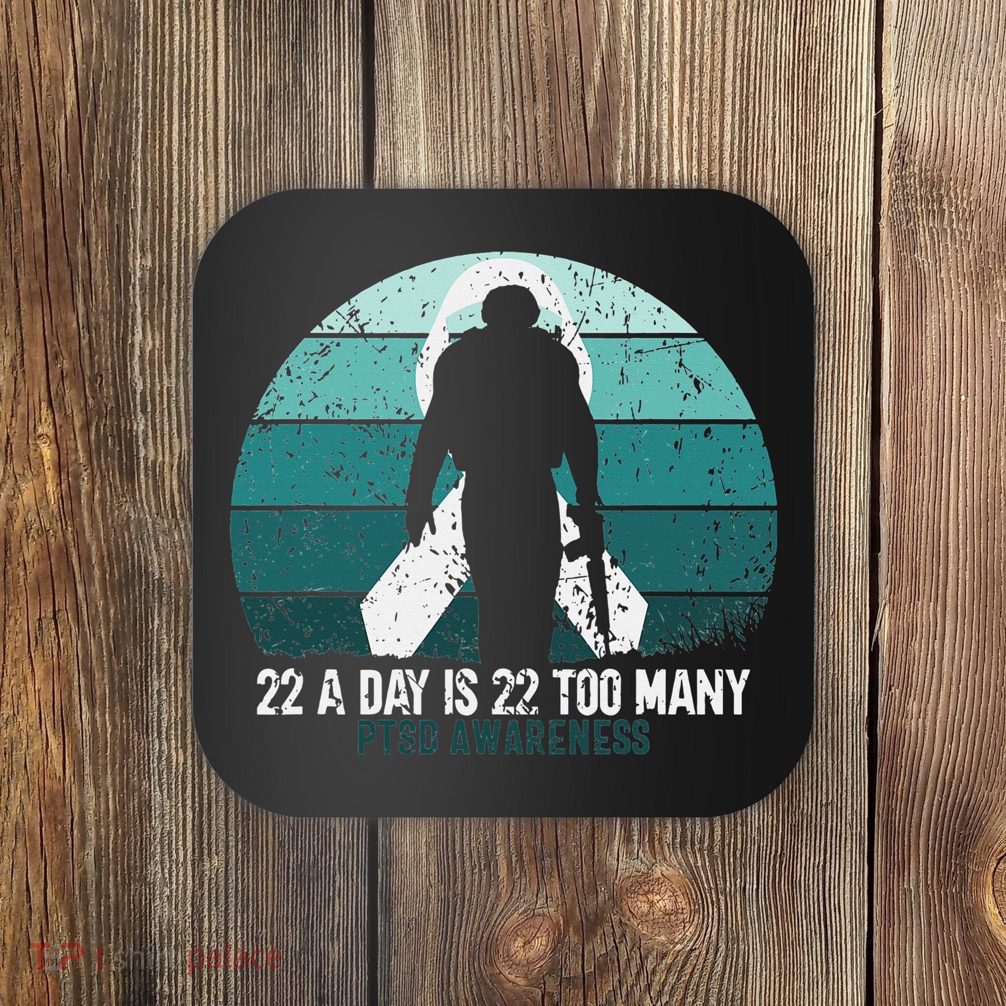 US Military Veterans Suicide Awareness PTSD Awareness Coaster