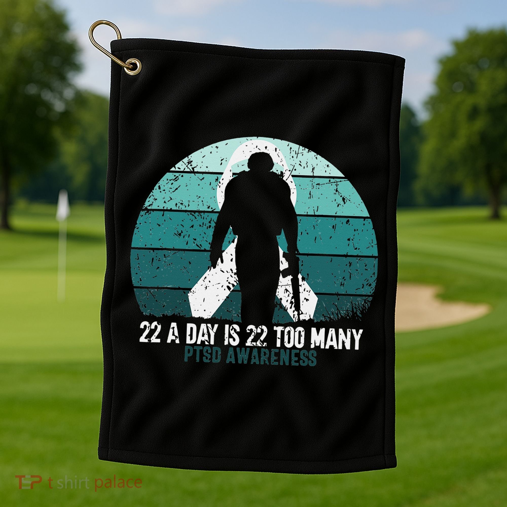 US Military Veterans Suicide Awareness PTSD Awareness Golf Towel