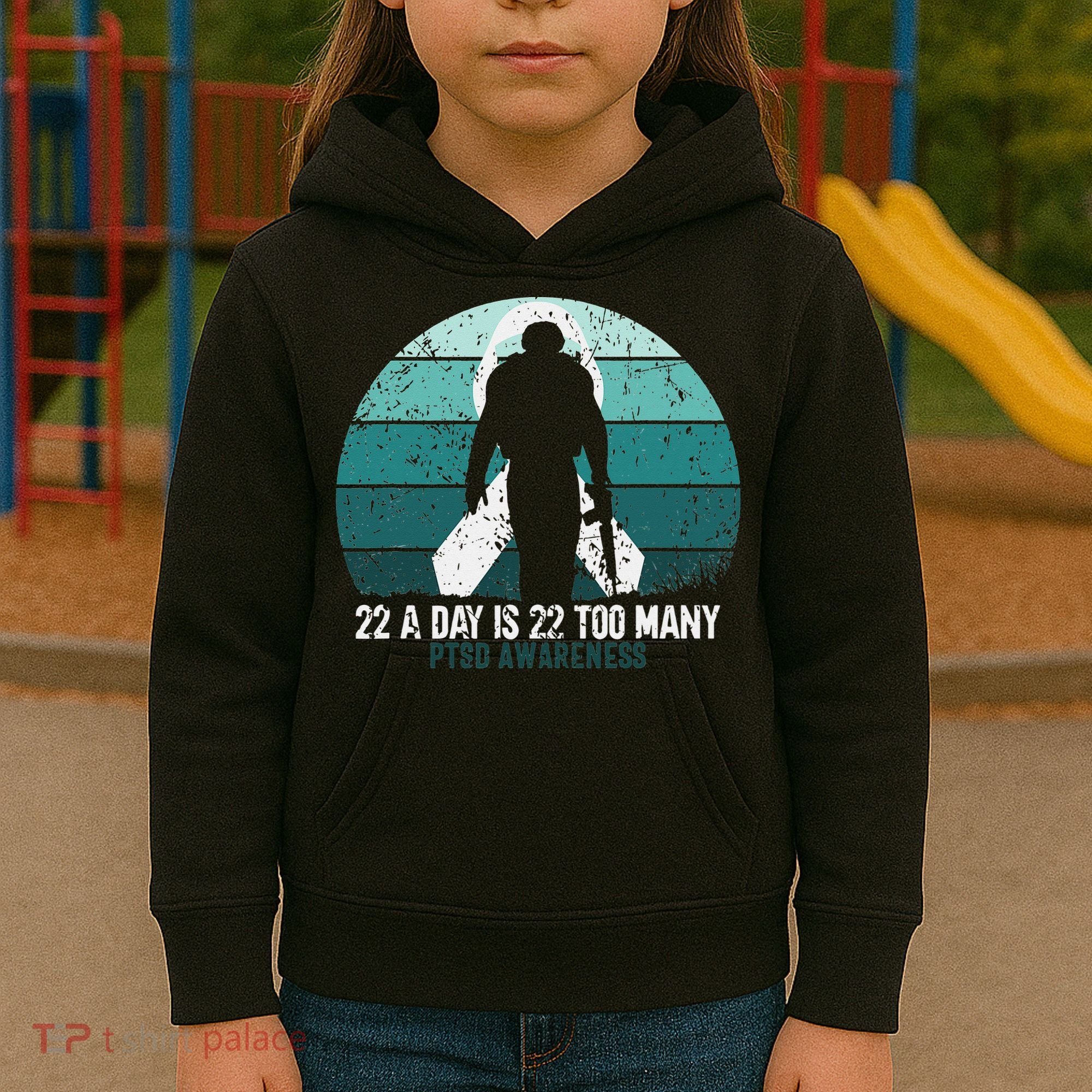 US Military Veterans Suicide Awareness PTSD Awareness Kids Hoodie