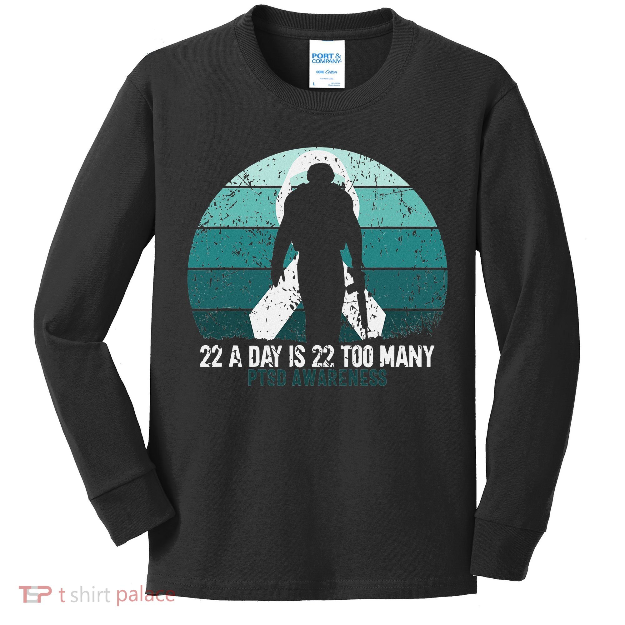US Military Veterans Suicide Awareness PTSD Awareness Kids Long Sleeve Shirt