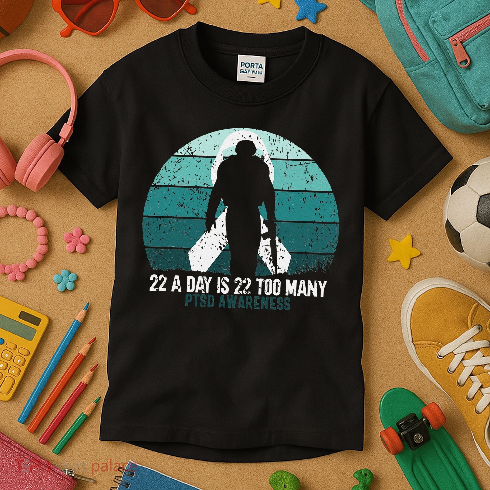 US Military Veterans Suicide Awareness PTSD Awareness Kids T-Shirt