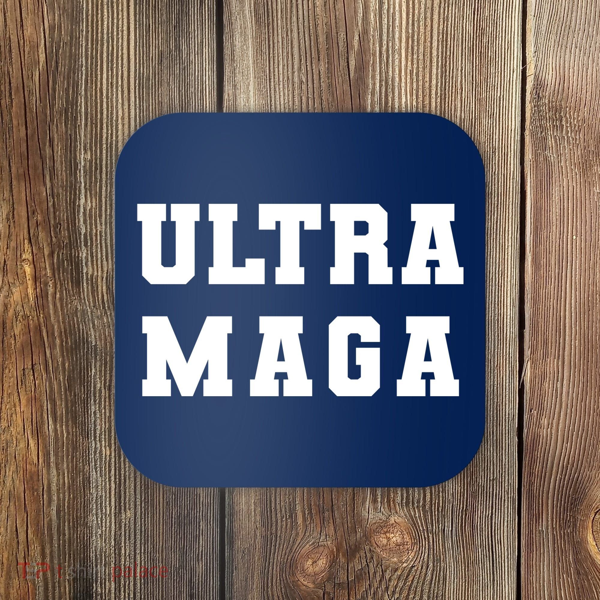 Ultra MAGA Varsity College Font Logo Coaster