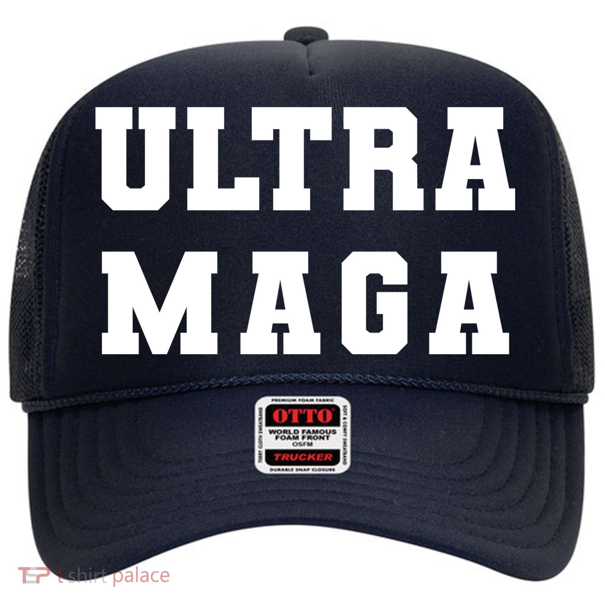 Ultra MAGA Varsity College Font Logo Hat