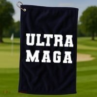 Ultra MAGA Varsity College Font Logo Golf Towel thumb 1