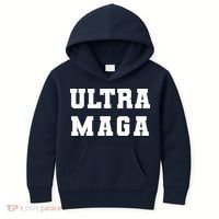 Ultra MAGA Varsity College Font Logo Kids Hoodie thumb 0