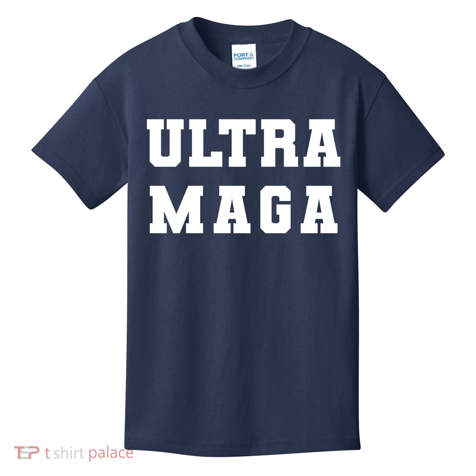 Ultra MAGA Varsity College Font Logo Kids T-Shirt