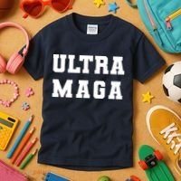 Ultra MAGA Varsity College Font Logo Kids T-Shirt thumb 3