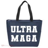 Ultra MAGA Varsity College Font Logo Tote Bag thumb 0