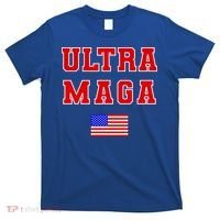 Ultra MAGA Varsity USA United States Flag Logo T-Shirt thumb 0
