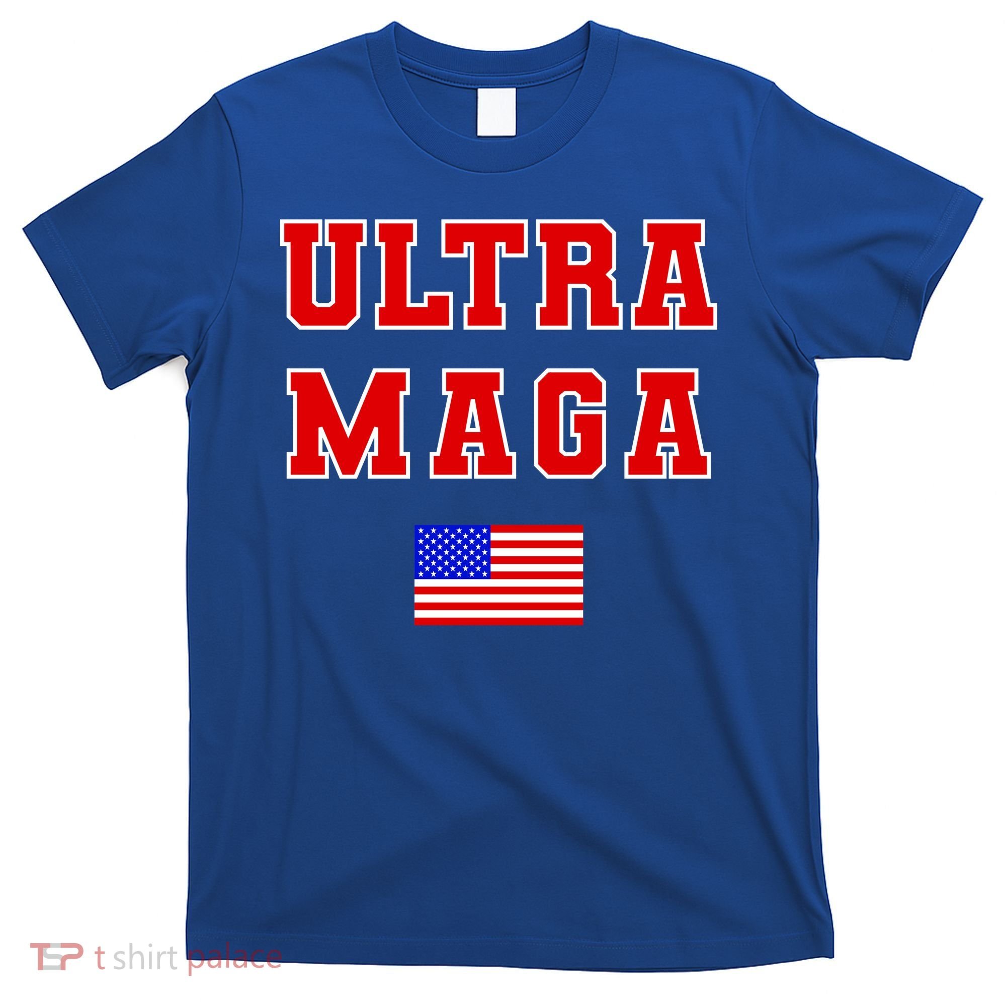 Ultra MAGA Varsity USA United States Flag Logo T-Shirt