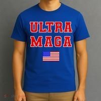 Ultra MAGA Varsity USA United States Flag Logo T-Shirt thumb 3