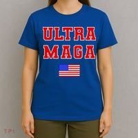 Ultra MAGA Varsity USA United States Flag Logo T-Shirt thumb 4
