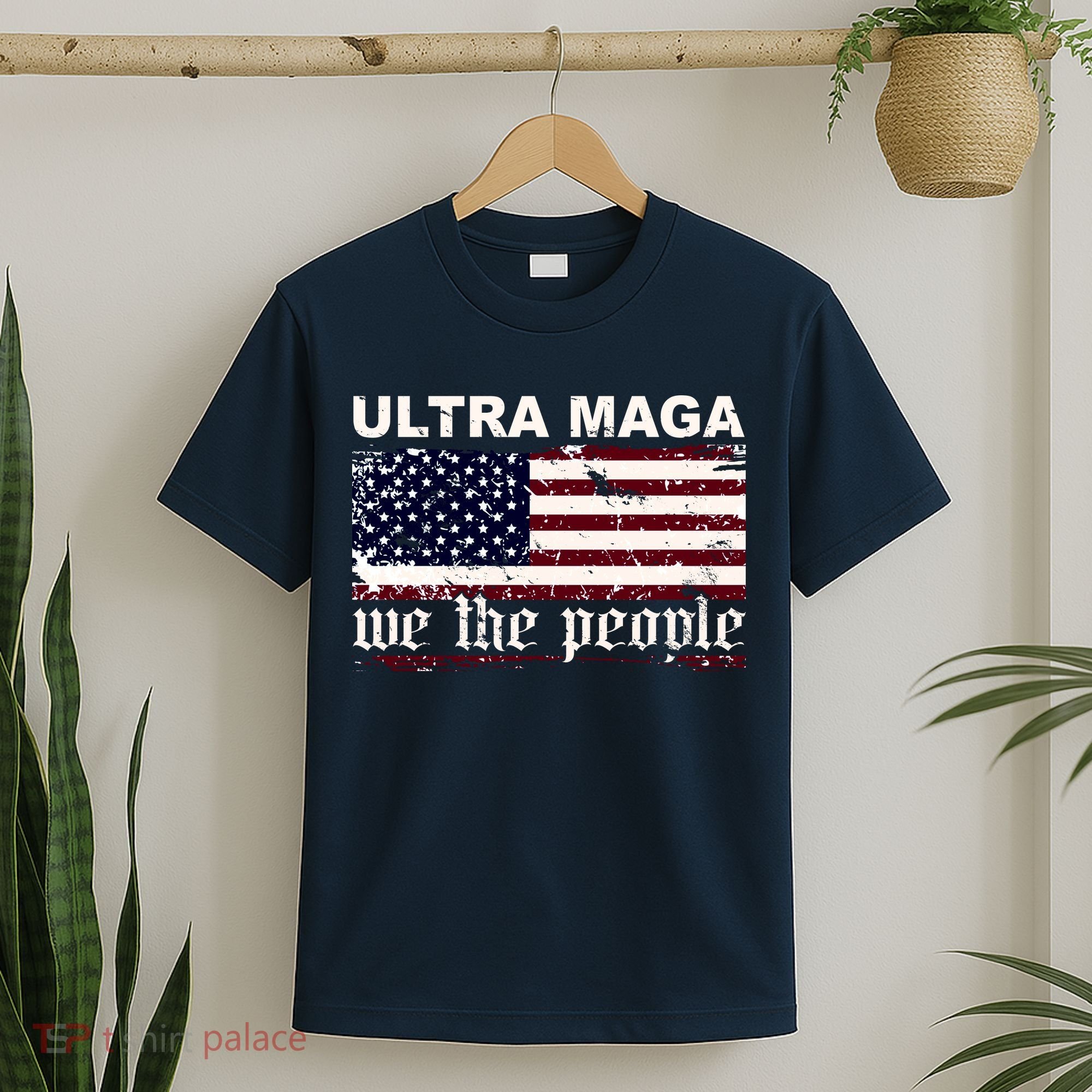 Ultra Maga We The People USA Flag Vintage T-Shirt