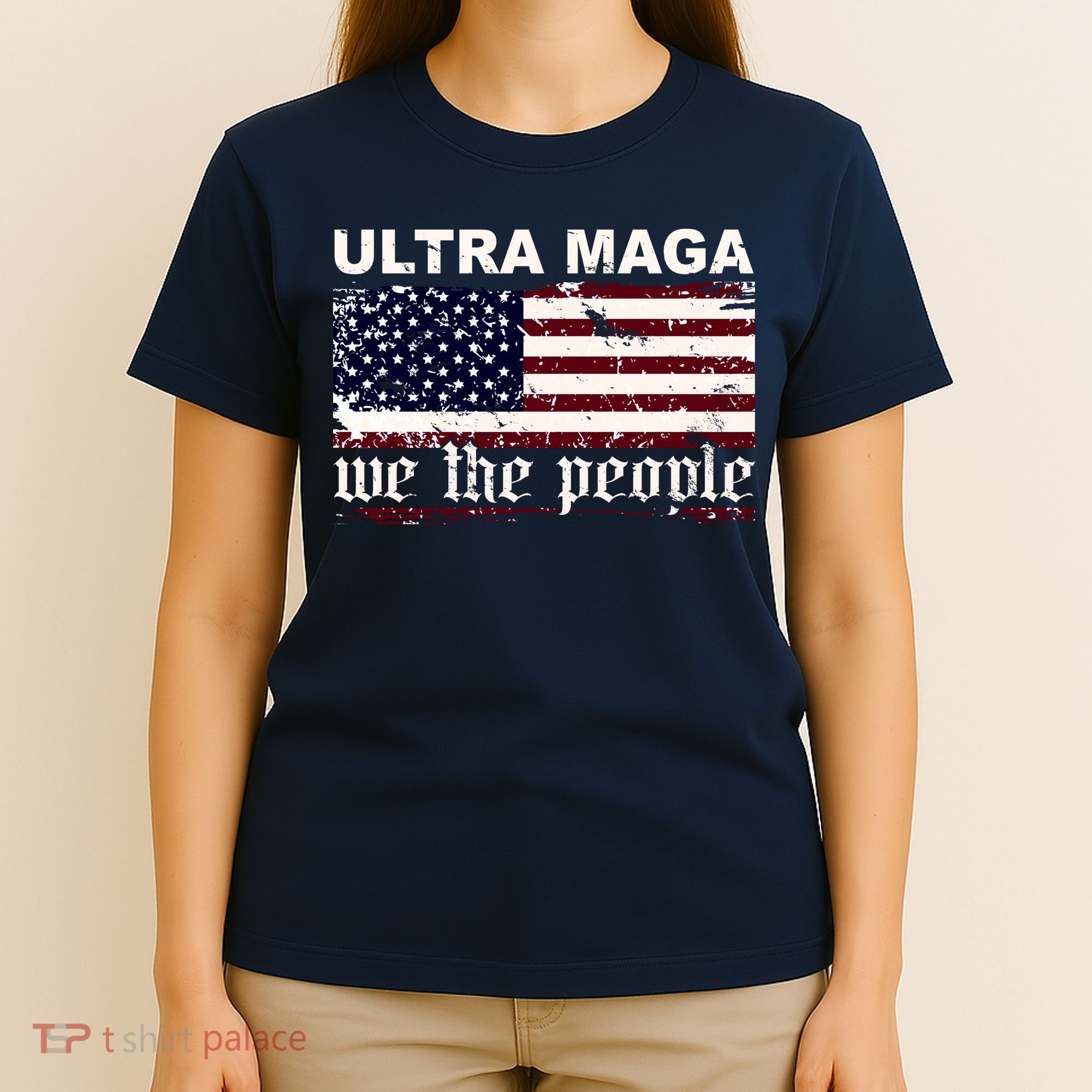 Ultra Maga We The People USA Flag Vintage T-Shirt