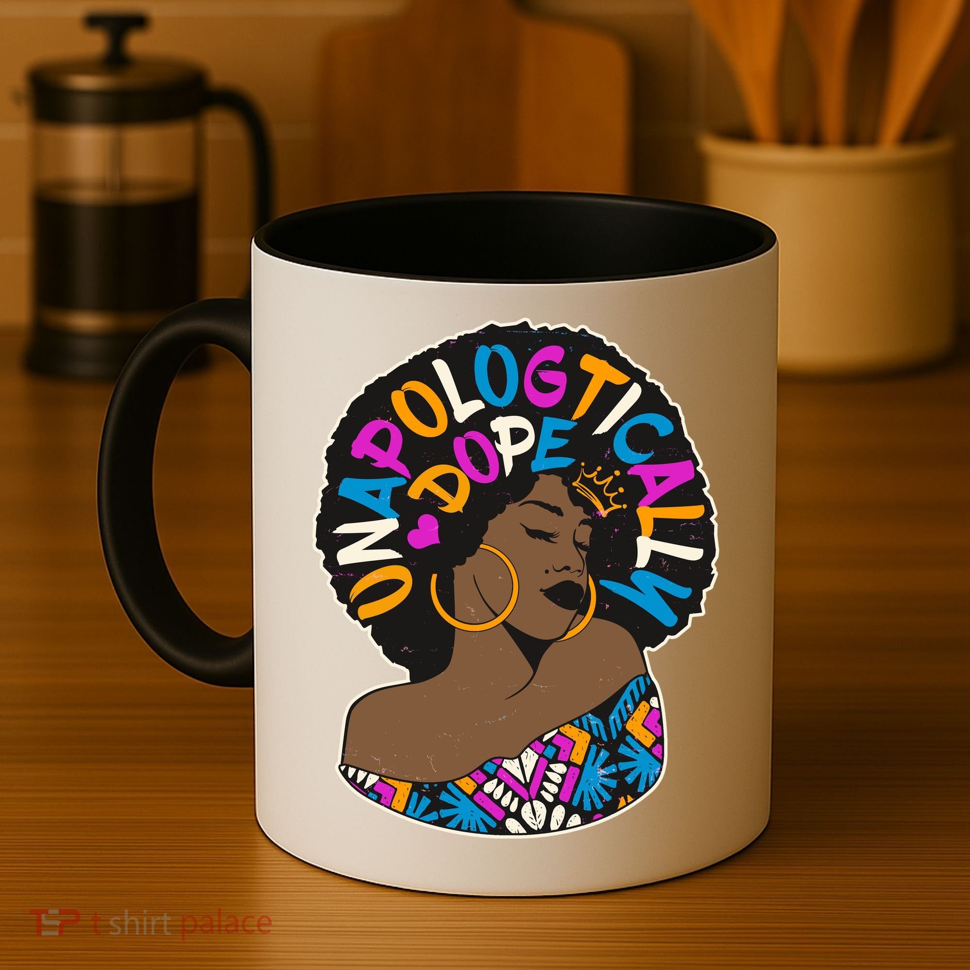 Unapologtically Dope Black Woman Stylish Afro  Coffee Mug