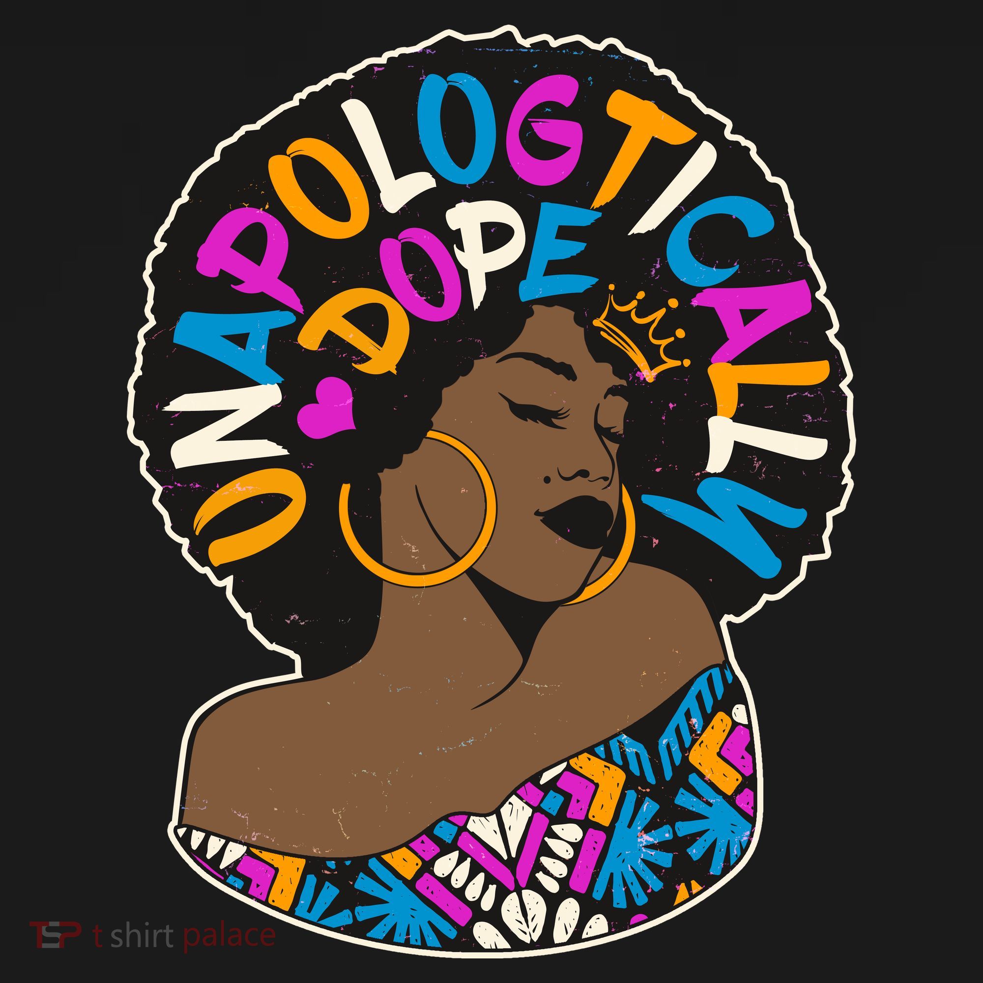 Unapologtically Dope Black Woman Stylish Afro  Polo