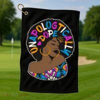 Unapologtically Dope Black Woman Stylish Afro  Golf Towel thumb 1