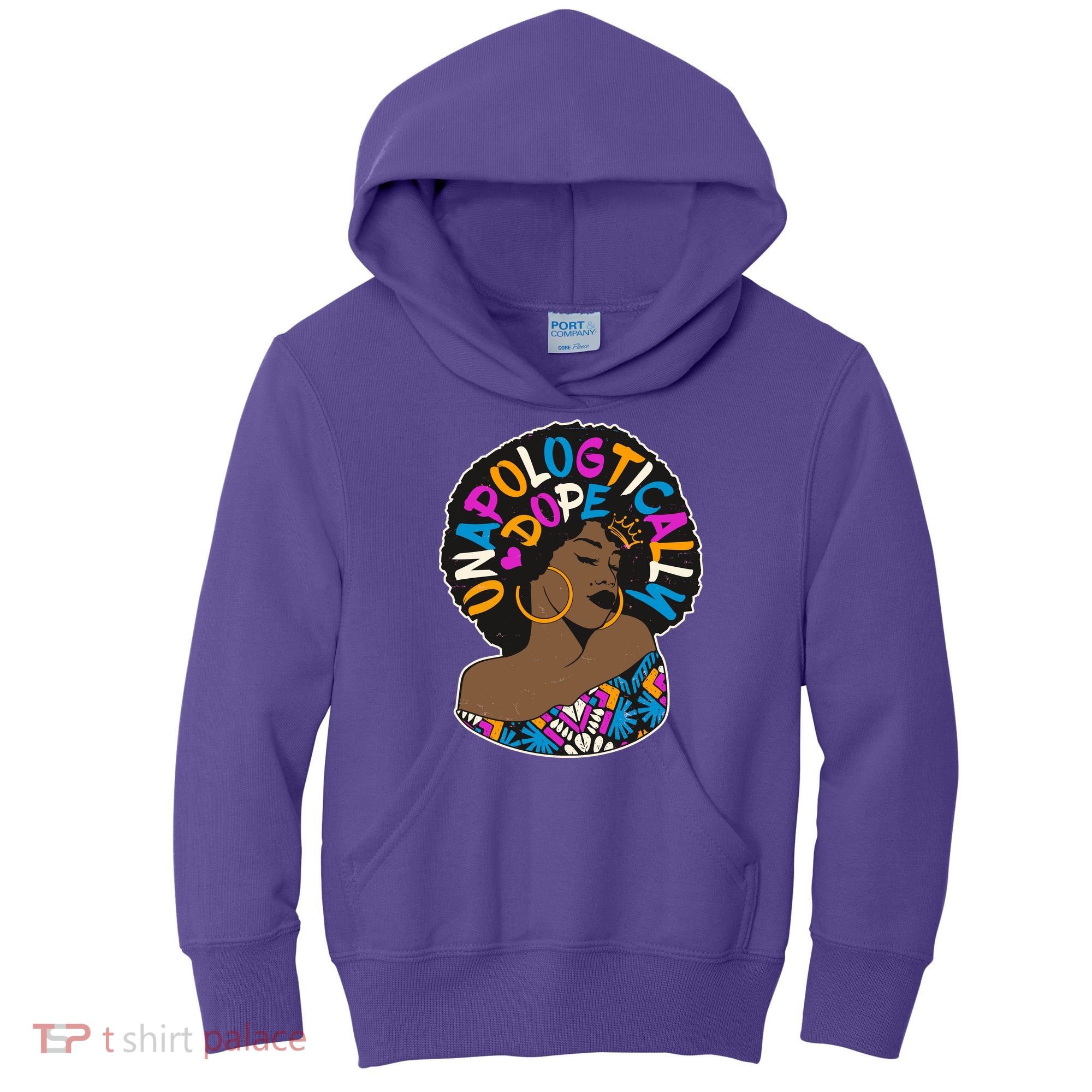 Unapologtically Dope Black Woman Stylish Afro  Kids Hoodie