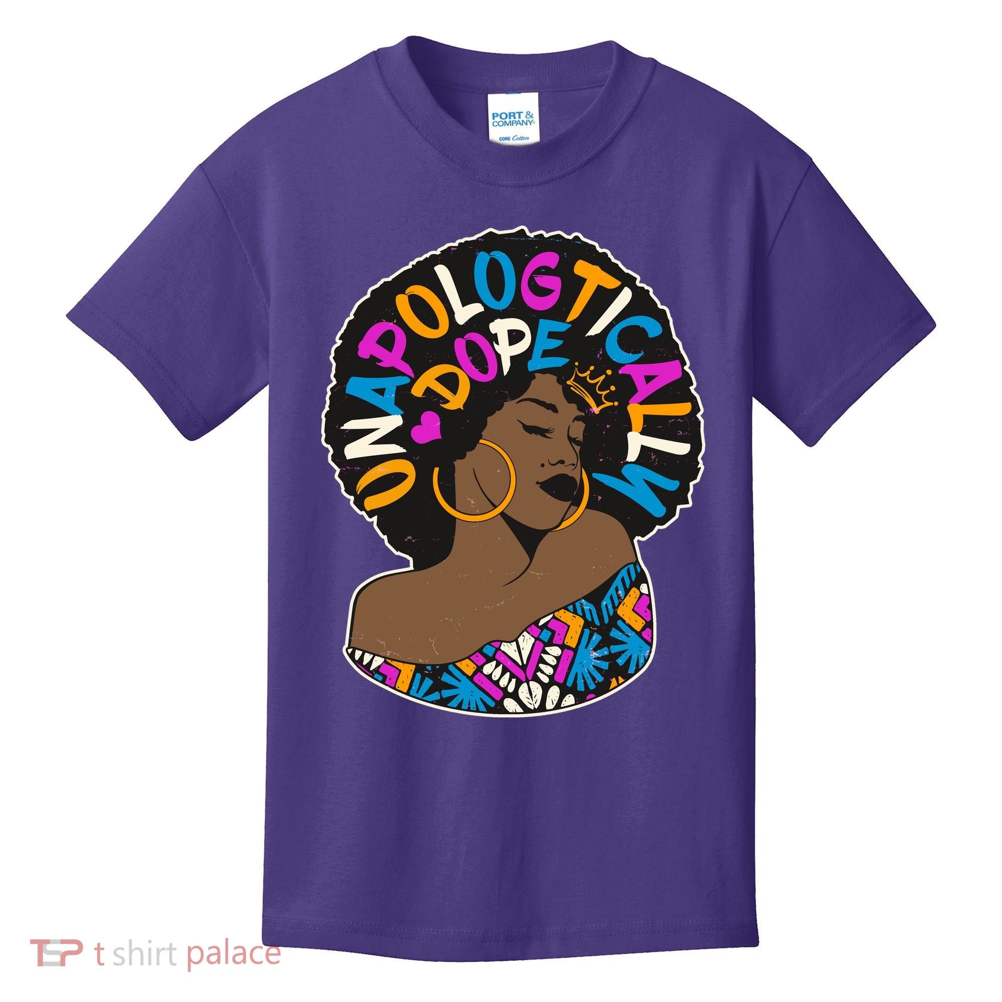 Unapologtically Dope Black Woman Stylish Afro  Kids T-Shirt