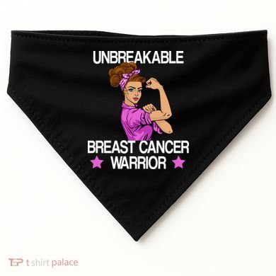 Unbreakable Breast Cancer Warrior USA-Made Doggie Bandana