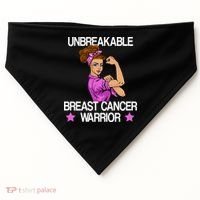 Unbreakable Breast Cancer Warrior USA-Made Doggie Bandana thumb 0