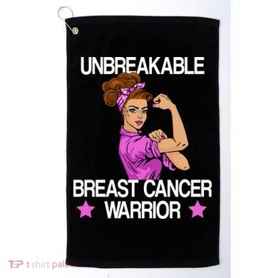 Unbreakable Breast Cancer Warrior Golf Towel