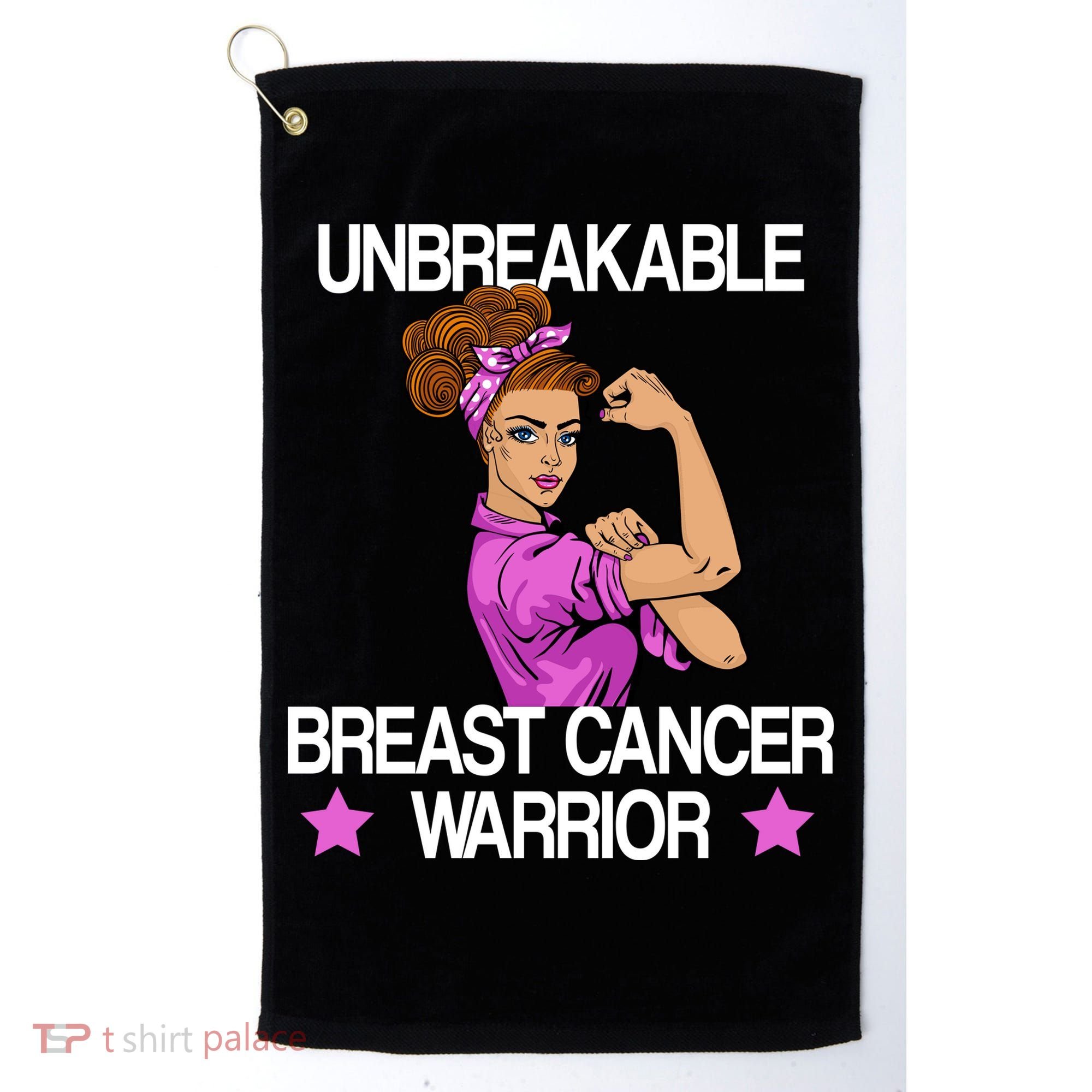 Unbreakable Breast Cancer Warrior Golf Towel