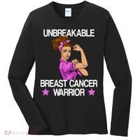 Unbreakable Breast Cancer Warrior Women's Long Sleeve Shirt thumb 0