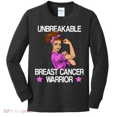 Unbreakable Breast Cancer Warrior Kids Long Sleeve Shirt