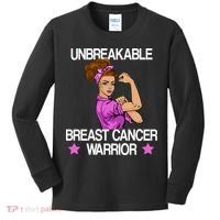 Unbreakable Breast Cancer Warrior Kids Long Sleeve Shirt thumb 0