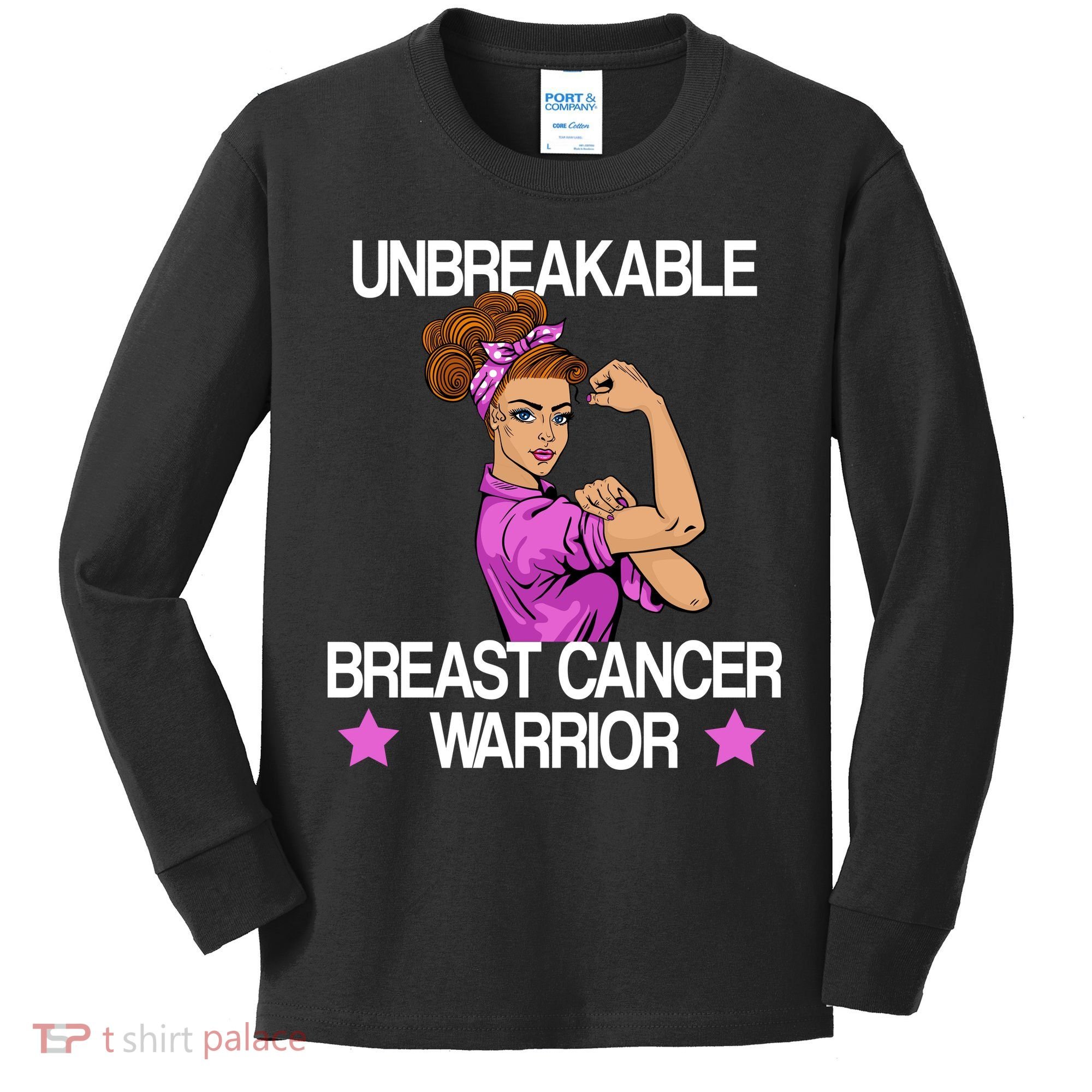 Unbreakable Breast Cancer Warrior Kids Long Sleeve Shirt