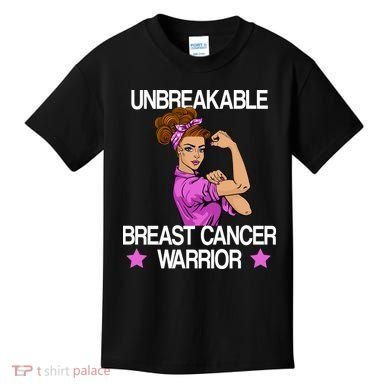 Unbreakable Breast Cancer Warrior Kids T-Shirt