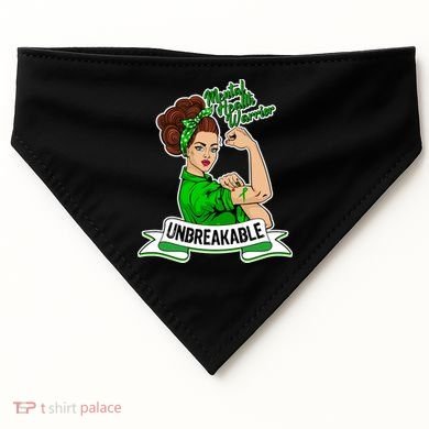 Unbreakable Mental Health Warrior USA-Made Doggie Bandana