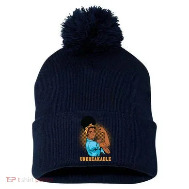 Unbreakable MS Warrior Pom Pom 12in Knit Beanie