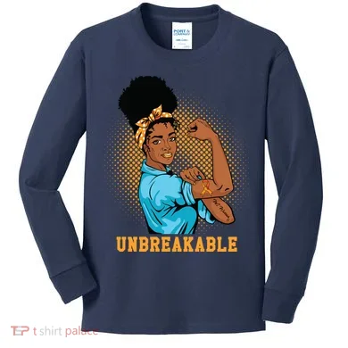 Unbreakable MS Warrior Kids Long Sleeve Shirt