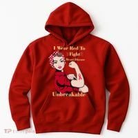 Unbreakable Wear Red To Fight Heart Disease Hoodie thumb 0