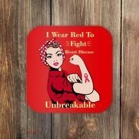 Unbreakable Wear Red To Fight Heart Disease Coaster thumb 0