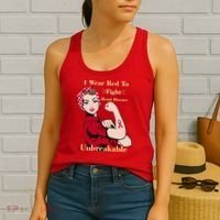 Unbreakable Wear Red To Fight Heart Disease Women's Tank Top thumb 2